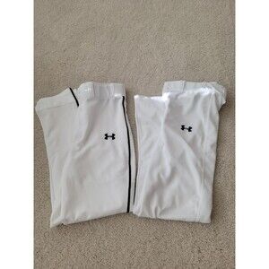 EUC Under Armour (Lot Of 2) Youth XL Baseball Pants 1-black Piping 1-plain White